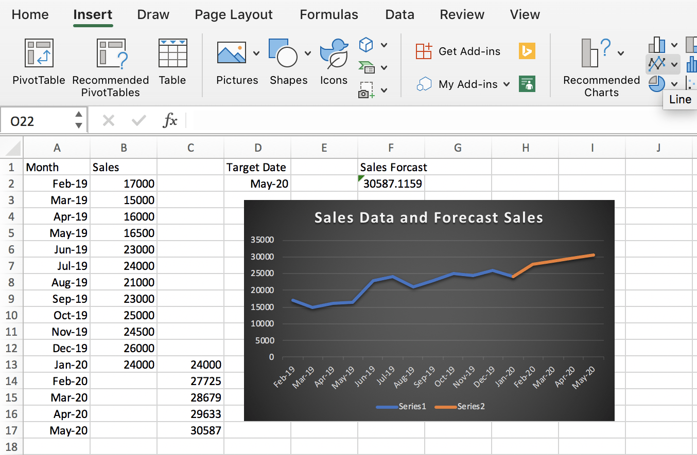 curve fitting in excel for mac