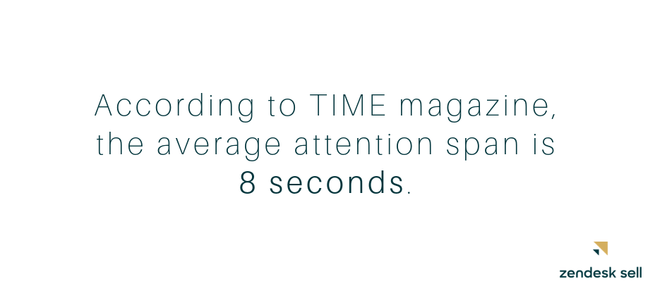 Average attention span is 8 seconds