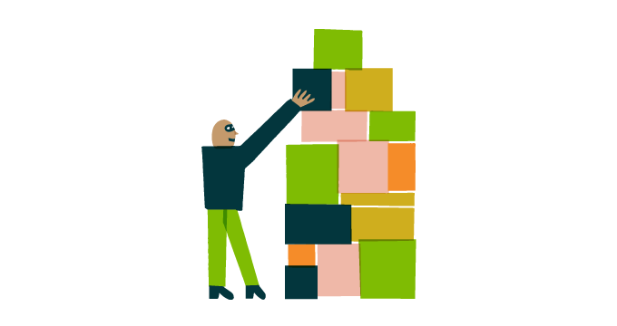 illustration of a person with building blocks