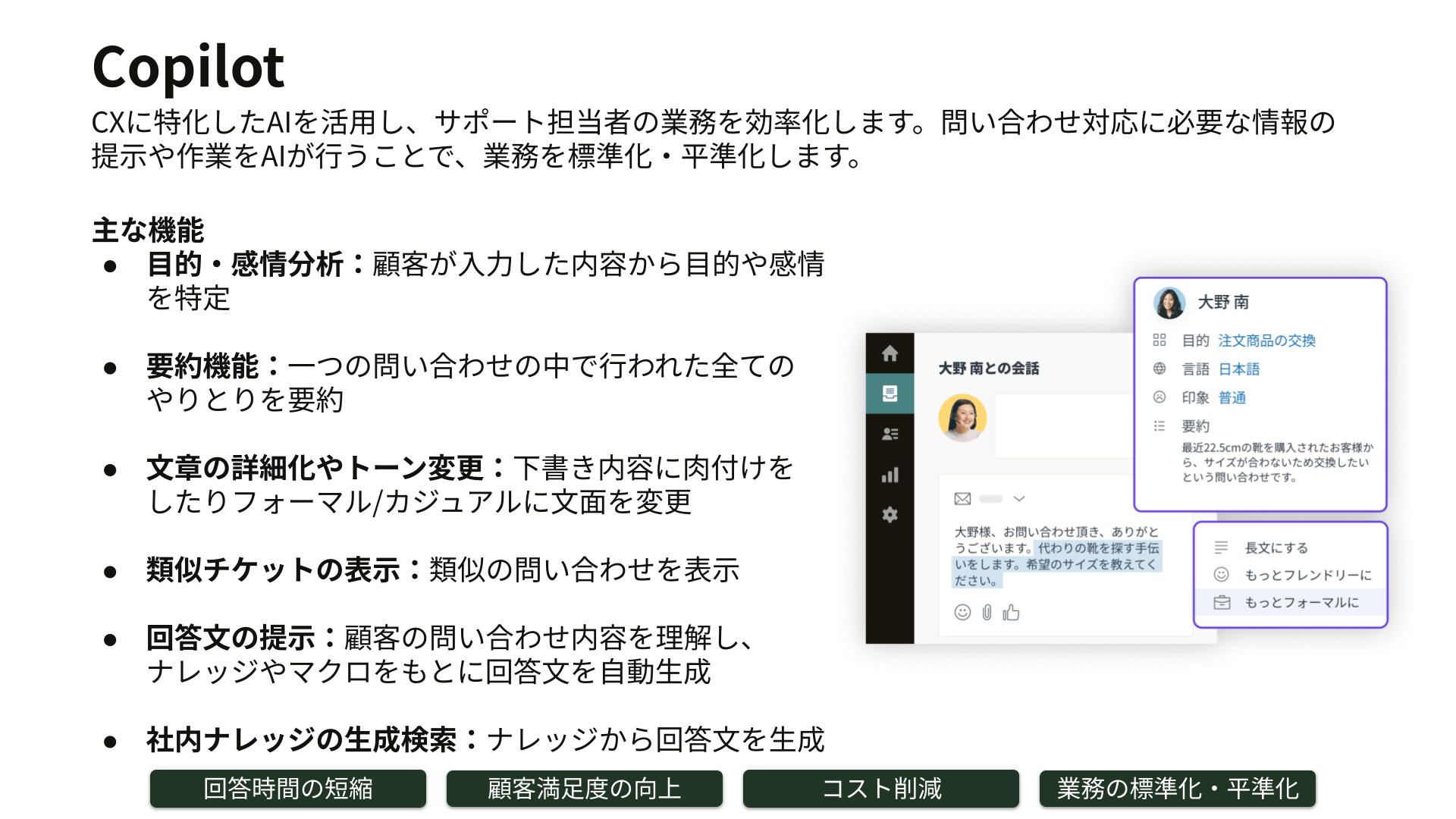 ZendeskのCopilot（AIアシスタント）機能の概要